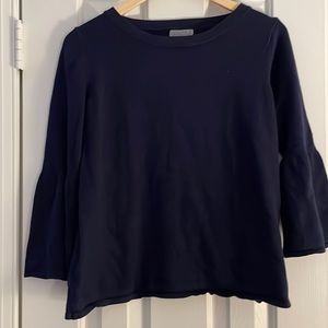 Navy blue bell sleeve sweater